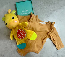 Load image into Gallery viewer, Eco, Love &amp; Other Stuff - Mustard Bodysuit 0000 🧡  Up to 52cm and 3.5kgs , Baby Combo Bodysuit and Giraffe Teether for $35, Bodysuit only for $25, Giraffe teether for $15 