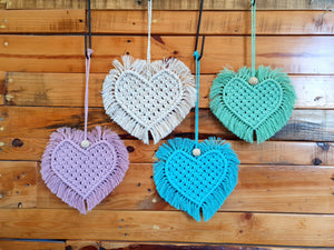 Aussie Made 🇦🇺  Macrame heart shaped coasters