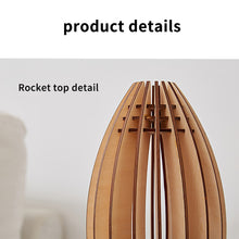 Load image into Gallery viewer, Wooden LED Space Rocket Lamp