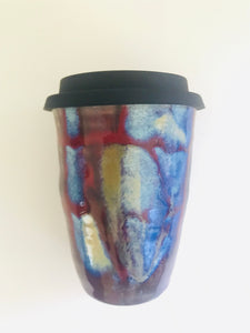 Eco, Love & Other Stuff - Australian, Handmade, One of a kind Ceramic Cup, Mug, Small and medium Bowls. Colours blue and red "crayfish", Black "croc" , Dark Blue, Light Blue and White "celadon". Made on Magnetic Island, High quality Stoneware, Fired at 1280 degrees. 