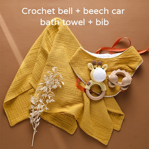 Eco, Love & Other Stuff - Crochet bell, bib, bath towel, bib