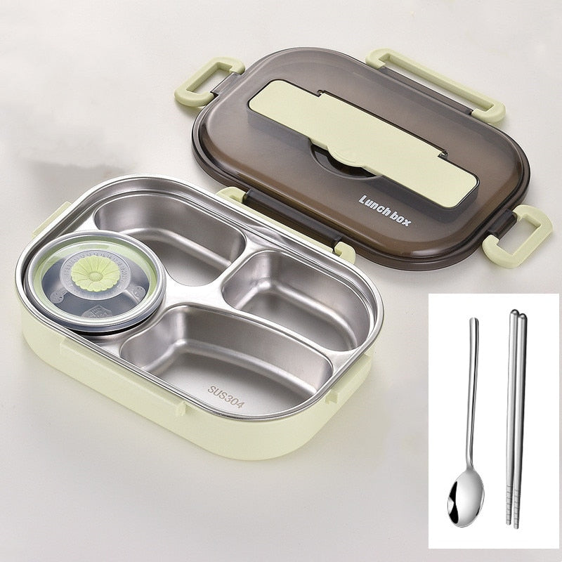 304 Stainless Steel Lunch Box - Up to 4 compartments
