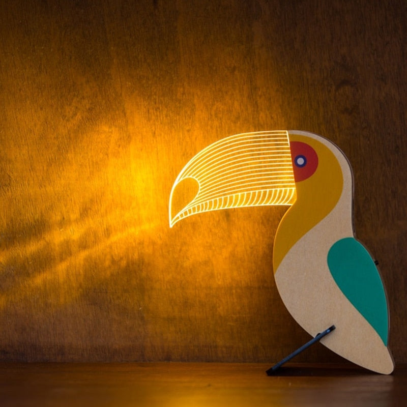 Eco, Love & Other Stuff - Bamboo , LED night light - TOUCAN 