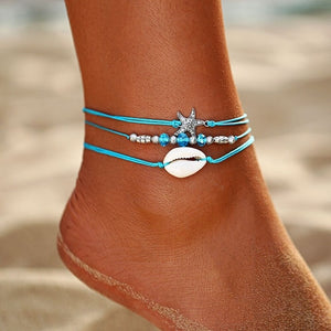 Eco, Love & Other Stuff Island Life: Ocean - Starfish Stone Beads Shells Pendant, Anklet