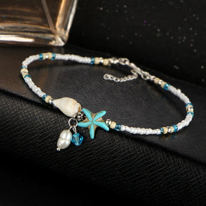 Eco, Love & Other Stuff Island Life: Ocean - Starfish Stone Beads Shells Pendant, Anklet