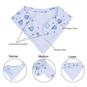 2 Pack, Organic Cotton Baby Drool Bib & Teether