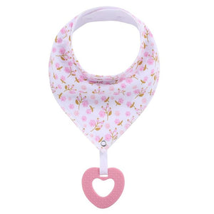 2 Pack, Organic Cotton Baby Drool Bib & Teether