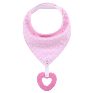 2 Pack, Organic Cotton Baby Drool Bib & Teether