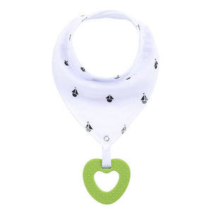 2 Pack, Organic Cotton Baby Drool Bib & Teether