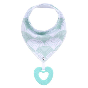 2 Pack, Organic Cotton Baby Drool Bib & Teether