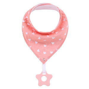 2 Pack, Organic Cotton Baby Drool Bib & Teether