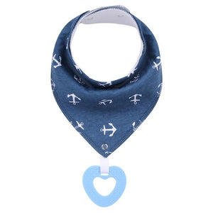 2 Pack, Organic Cotton Baby Drool Bib & Teether