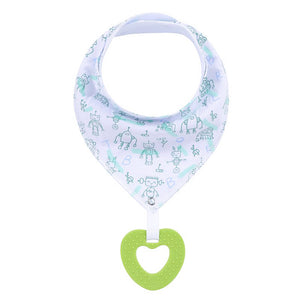 2 Pack, Organic Cotton Baby Drool Bib & Teether