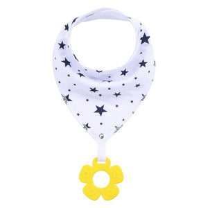 2 Pack, Organic Cotton Baby Drool Bib & Teether