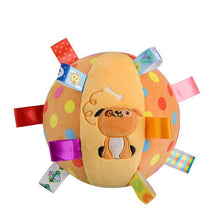 Load image into Gallery viewer, Eco, Love &amp; Other Stuff - baby&#39;s development toy - dog on soft brown ball - educational toy - colourful 