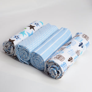 4 PACK - Newborn Baby, Cotton, Muslin Blankets