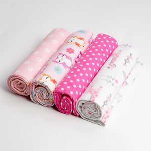 4 PACK - Newborn Baby, Cotton, Muslin Blankets