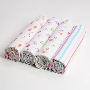 4 PACK - Newborn Baby, Cotton, Muslin Blankets