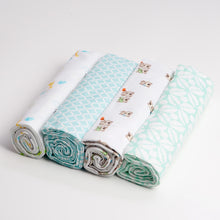 Load image into Gallery viewer, 4 PACK - Newborn Baby, Cotton, Muslin Blankets