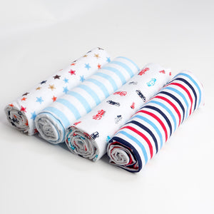 4 PACK - Newborn Baby, Cotton, Muslin Blankets