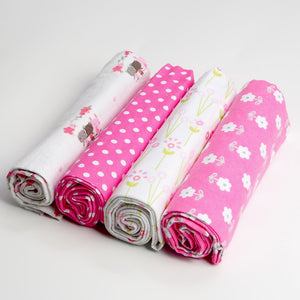 4 PACK - Newborn Baby, Cotton, Muslin Blankets