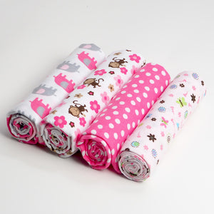 4 PACK - Newborn Baby, Cotton, Muslin Blankets