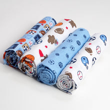 Load image into Gallery viewer, 4 PACK - Newborn Baby, Cotton, Muslin Blankets