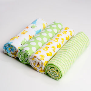 4 PACK - Newborn Baby, Cotton, Muslin Blankets