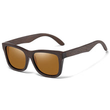 Load image into Gallery viewer, Eco, Love &amp; Other Stuff, bamboo, uv400, polarized sunglasses. Colour lenses to choose from are Black, Brown, Blue, Green, Red, Silver. BESTSELLER! These lenses are brown