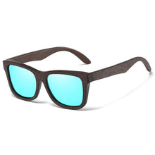 Load image into Gallery viewer, Eco, Love &amp; Other Stuff, bamboo, uv400, polarized sunglasses. Colour lenses to choose from are Black, Brown, Blue, Green, Red, Silver. BESTSELLER! These lenses are blue