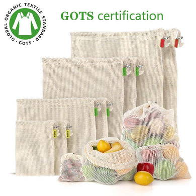 GOTS certified - 100% Organic Cotton Mesh Bags