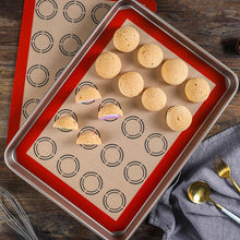 Load image into Gallery viewer, Eco, Love &amp; Other Stuff Silicone Baking Mat, reusable, durable, washable, circles in background when baking macarons, comes in different sizes and colours, starting from $37