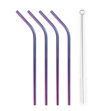 Load image into Gallery viewer, Eco, Love &amp; Other Stuff 4Pcs Stainless Steel Metal Drinking Straw Straight Bent with Brush