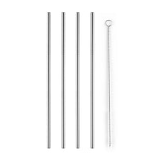 Load image into Gallery viewer, Eco, Love &amp; Other Stuff 4Pcs Stainless Steel Metal Drinking Straw Straight Bent with Brush