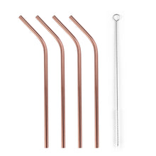 Load image into Gallery viewer, Eco, Love &amp; Other Stuff 4Pcs Stainless Steel Metal Drinking Straw Straight Bent with Brush