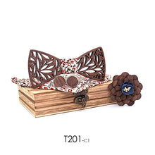 Load image into Gallery viewer, Eco, Love &amp; Other Stuff Wooden Bow Tie, Handkerchief Set And Box Fashion Novelty ties