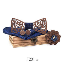 Load image into Gallery viewer, Eco, Love &amp; Other Stuff Wooden Bow Tie, Handkerchief Set And Box Fashion Novelty ties