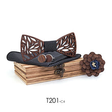 Load image into Gallery viewer, Eco, Love &amp; Other Stuff Wooden Bow Tie, Handkerchief Set And Box Fashion Novelty ties