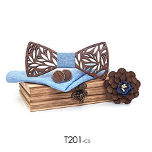 Load image into Gallery viewer, Eco, Love &amp; Other Stuff Wooden Bow Tie, Handkerchief Set And Box Fashion Novelty ties