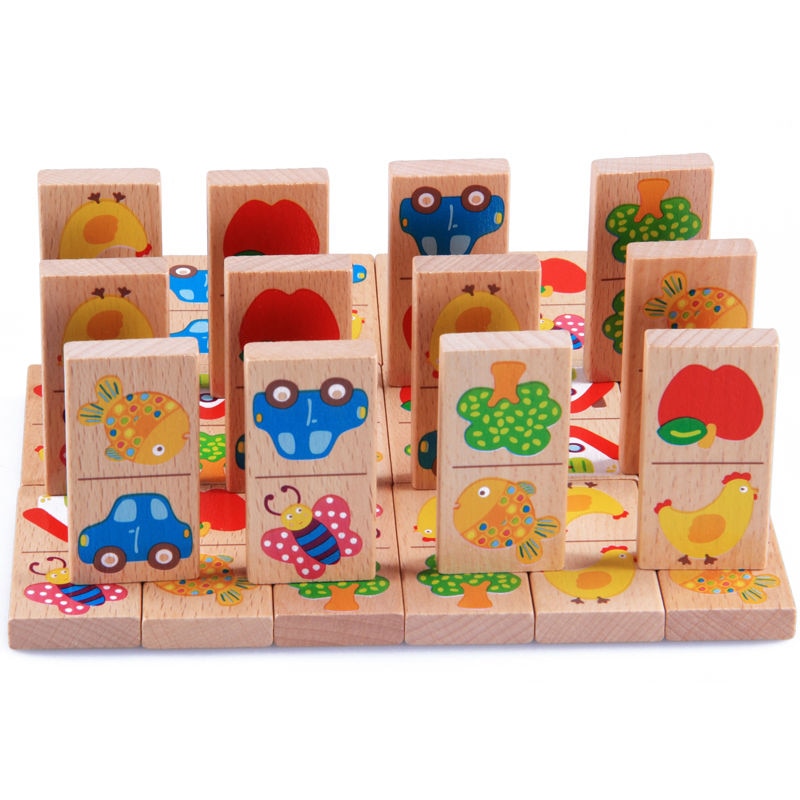 Eco, Love & Other Stuff 28pcs Baby Wooden Domino Block Toys