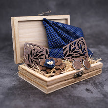 Load image into Gallery viewer, Eco, Love &amp; Other Stuff Wooden Bow Tie, Handkerchief Set And Box Fashion Novelty ties