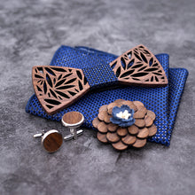 Load image into Gallery viewer, Eco, Love &amp; Other Stuff Wooden Bow Tie, Handkerchief Set And Box Fashion Novelty ties