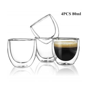 Eco, Love & Other Stuff 80/250/350/450ml Heat-resistant, Double Wall, Glass Cups