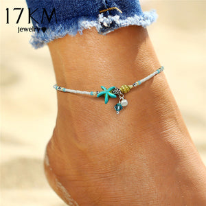 Eco, Love & Other Stuff Island Life: Ocean - Starfish Stone Beads Shells Pendant, Anklet