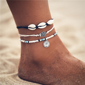 Eco, Love & Other Stuff Island Life: Ocean - Starfish Stone Beads Shells Pendant, Anklet