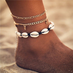 Eco, Love & Other Stuff Island Life: Ocean - Starfish Stone Beads Shells Pendant, Anklet