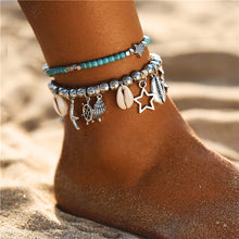 Load image into Gallery viewer, Eco, Love &amp; Other Stuff Island Life: Ocean - Starfish Stone Beads Shells Pendant, Anklet